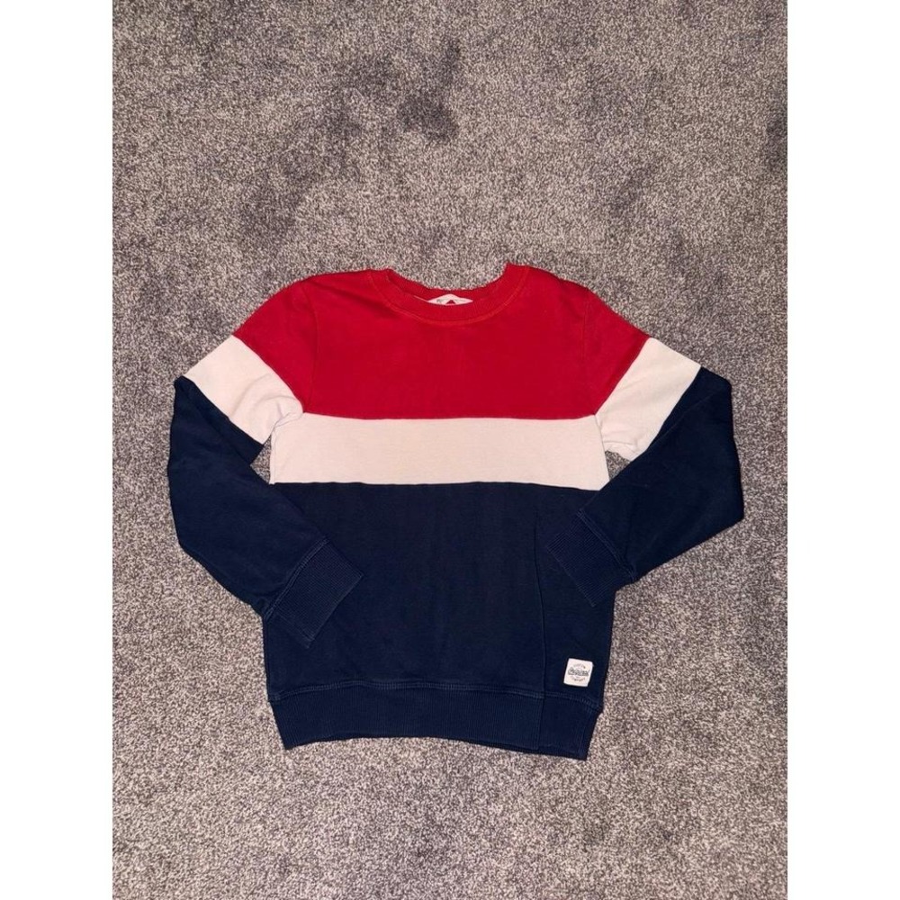 H&M Boys Red, White & Navy Blue Long Sleeve Sweater